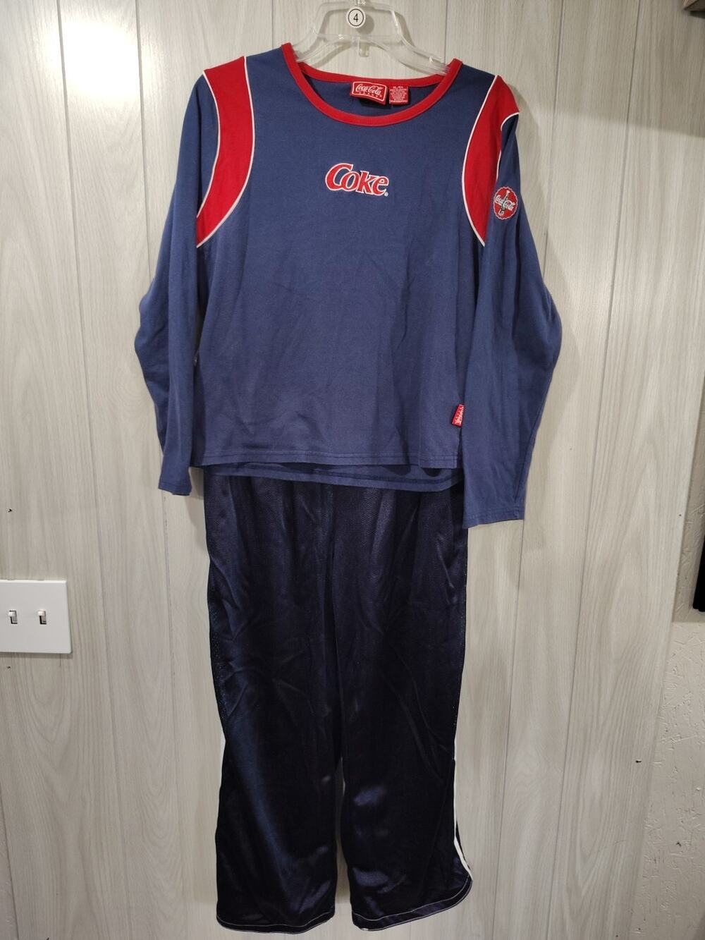 Coca Cola Track Pants & Shirt Women XL REVERSIBLE Pants Y2K Vintage Athletic